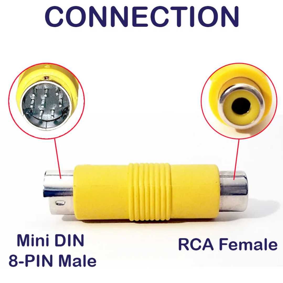 Переходник/адаптер 8PIN S-Video to RCA Adapter. SVideo. 8-PIN2RCA.