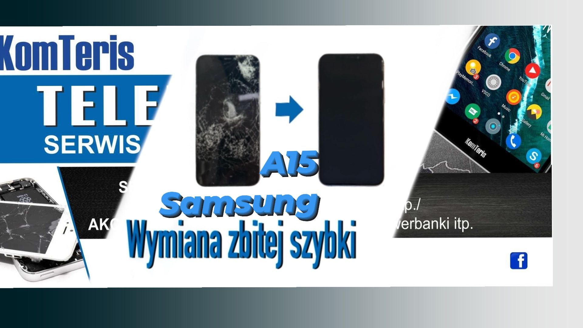 Samsung A15 wymiana zbitej szybki szyby wyświetlacza