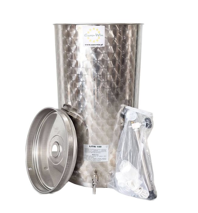 Нержавіюча ємкість для вина бочка 100л letina inox комплект