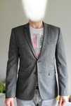 Garnitur Slim Fit z melanżowej tkaniny H&M rozmiar EUR 50