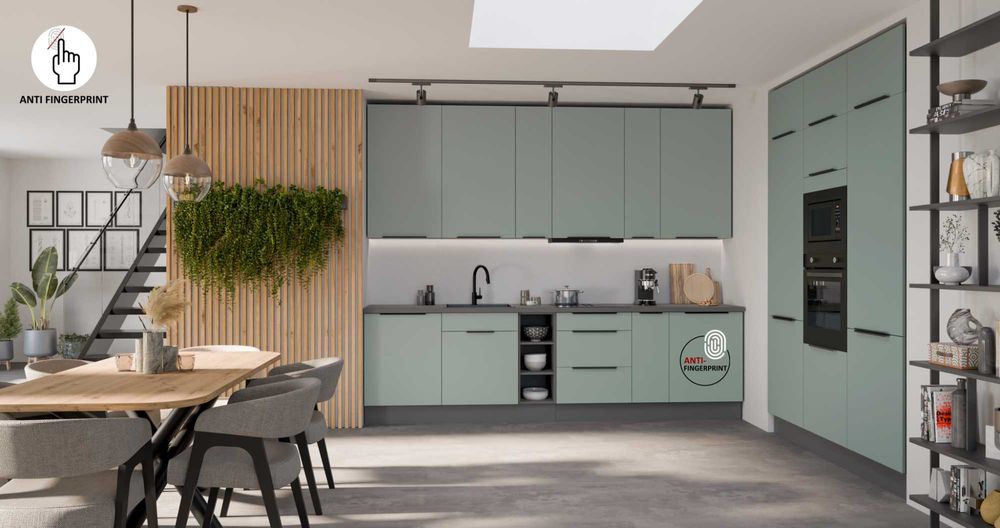 Kuchnie na szafki z frontami ant-finger , zabudowa agd , lodowki