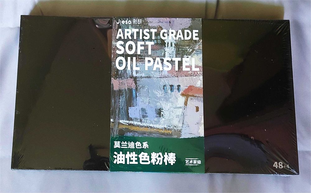 Profesjonalne pastele olejne JIESO 48+4, w kolorystyce morandi.