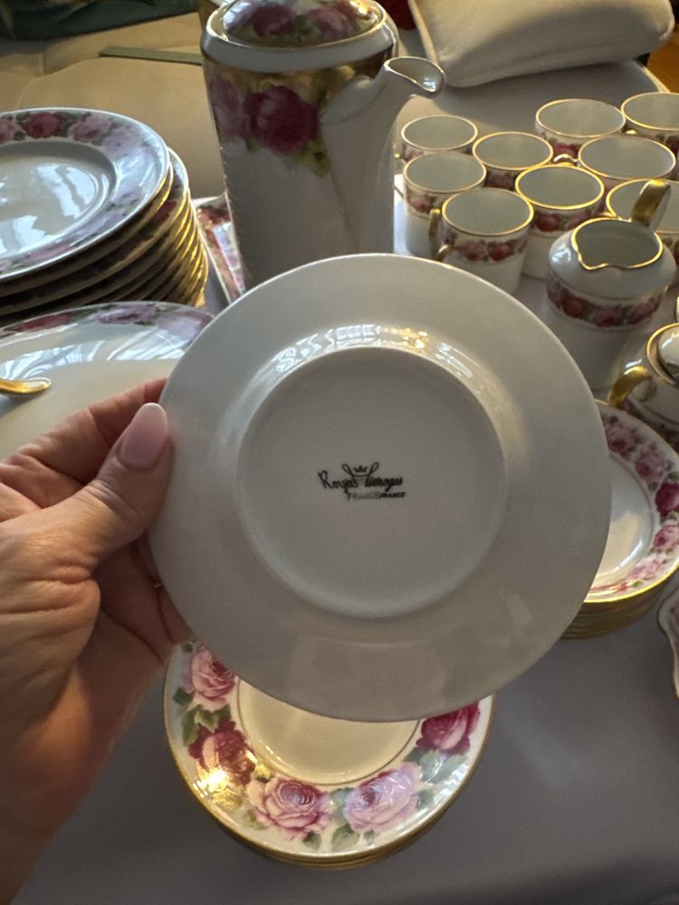 Royal Limoges zestaw obiadowo kawowy