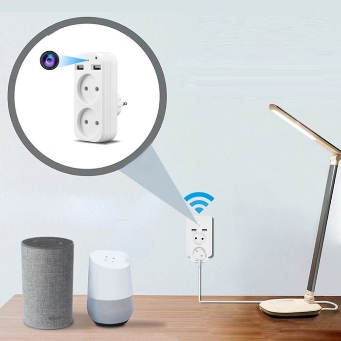 Ukryta Kamera Szpiegowska Rozgałęźnik Adapter Ładowarka 32GB Wifi