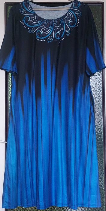 Niebieska zwiewna sukienka dla Pań rozmiar 46