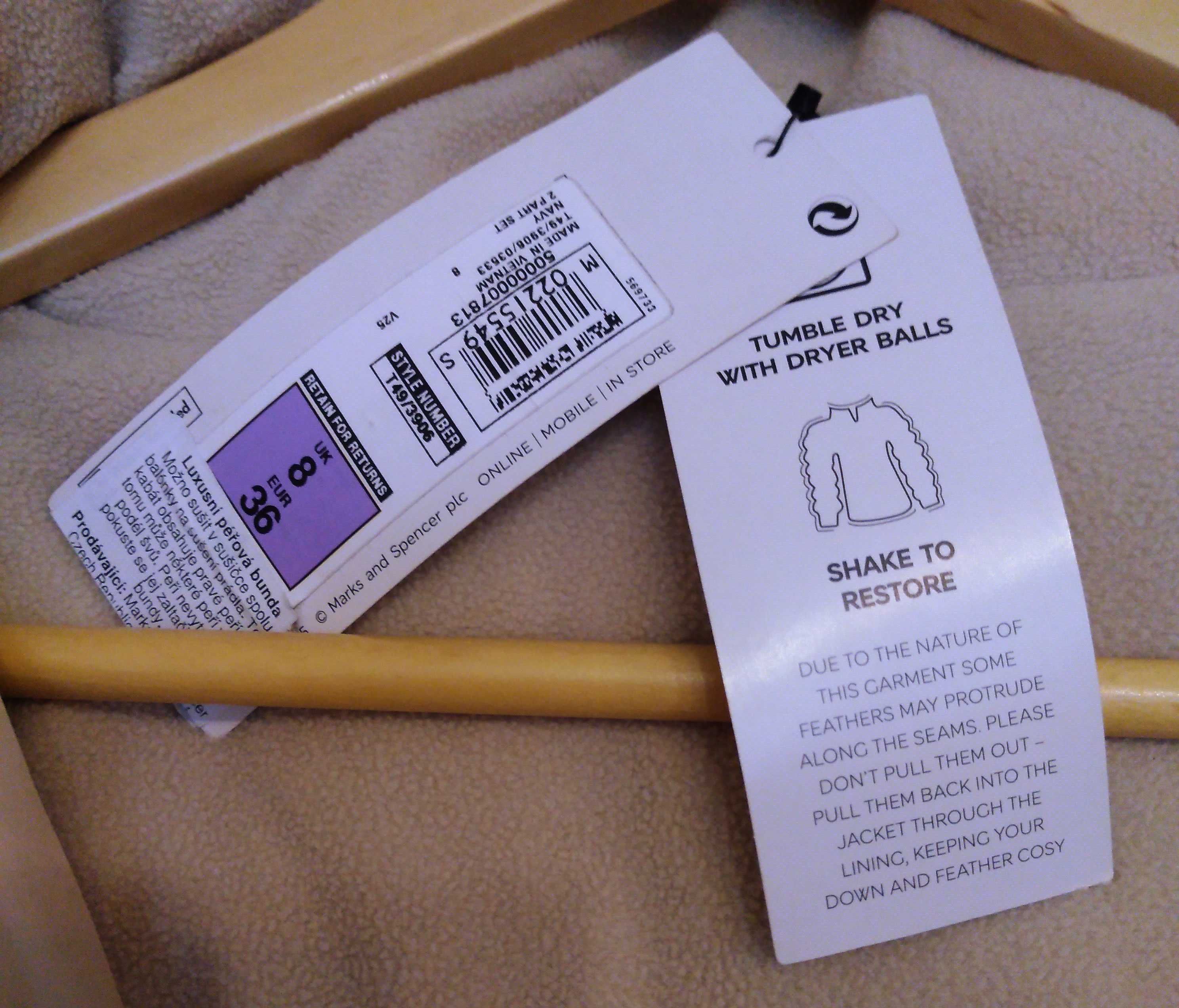 Пальто пуховик зимове жіноче Marks & Spencer бежеве розмір S
