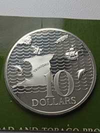 Тринидад и Тобаго 10 долларов серебро 925п.