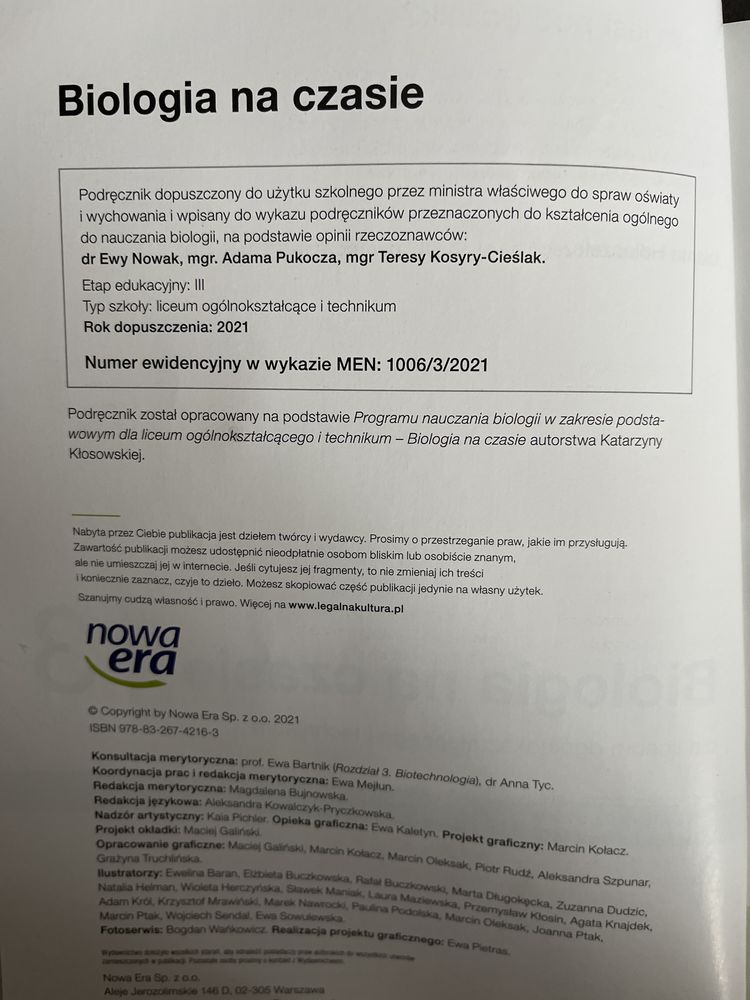 Biologia na czasie 3 Zakres podstawowy