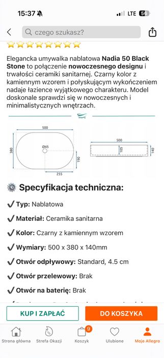 Umywalka Nablatowa Nadia Rea
