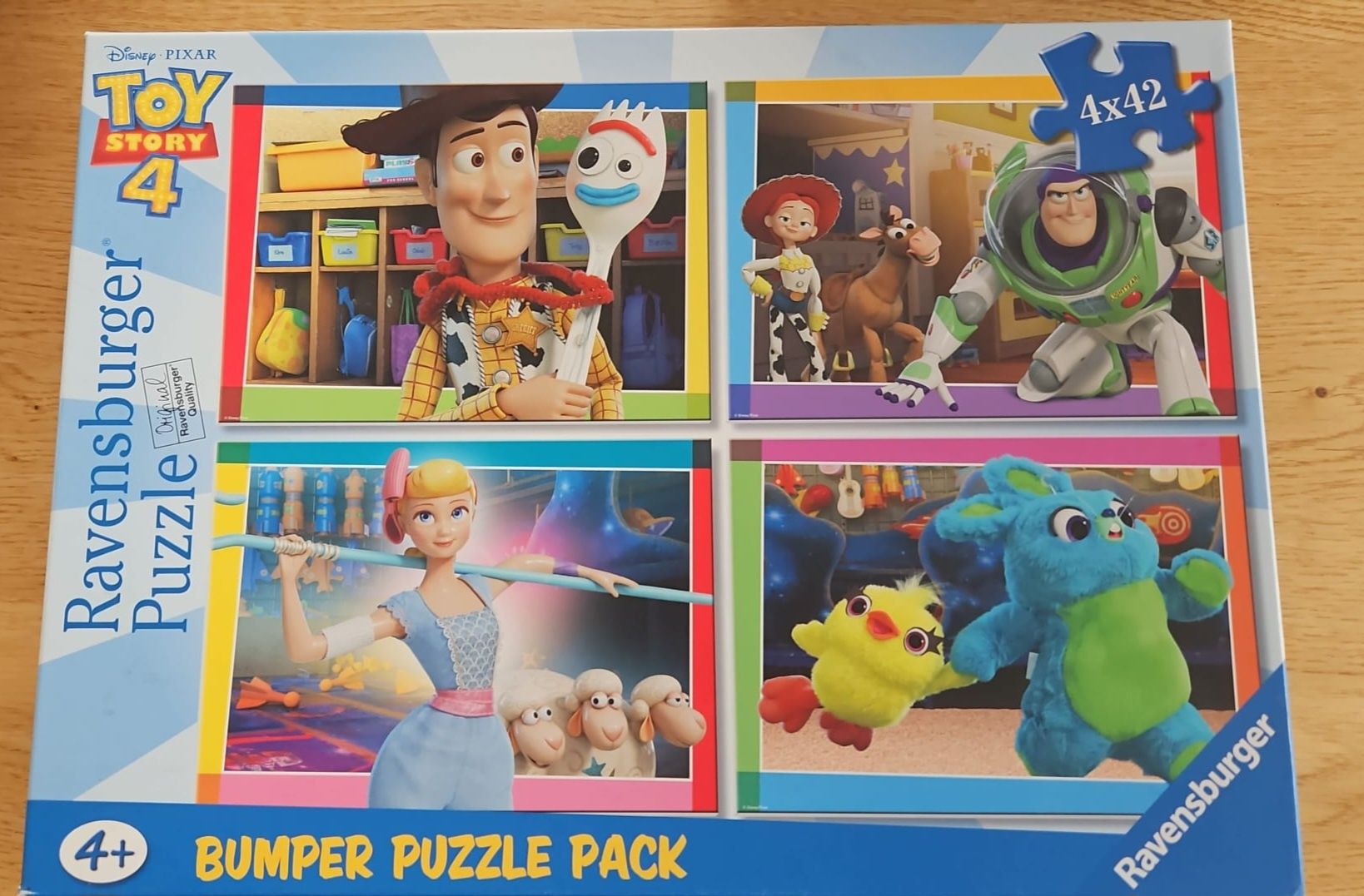 Ravensburger 06836 Toy Story 4 puzzle, Bumper Pack, 4 x 42 części