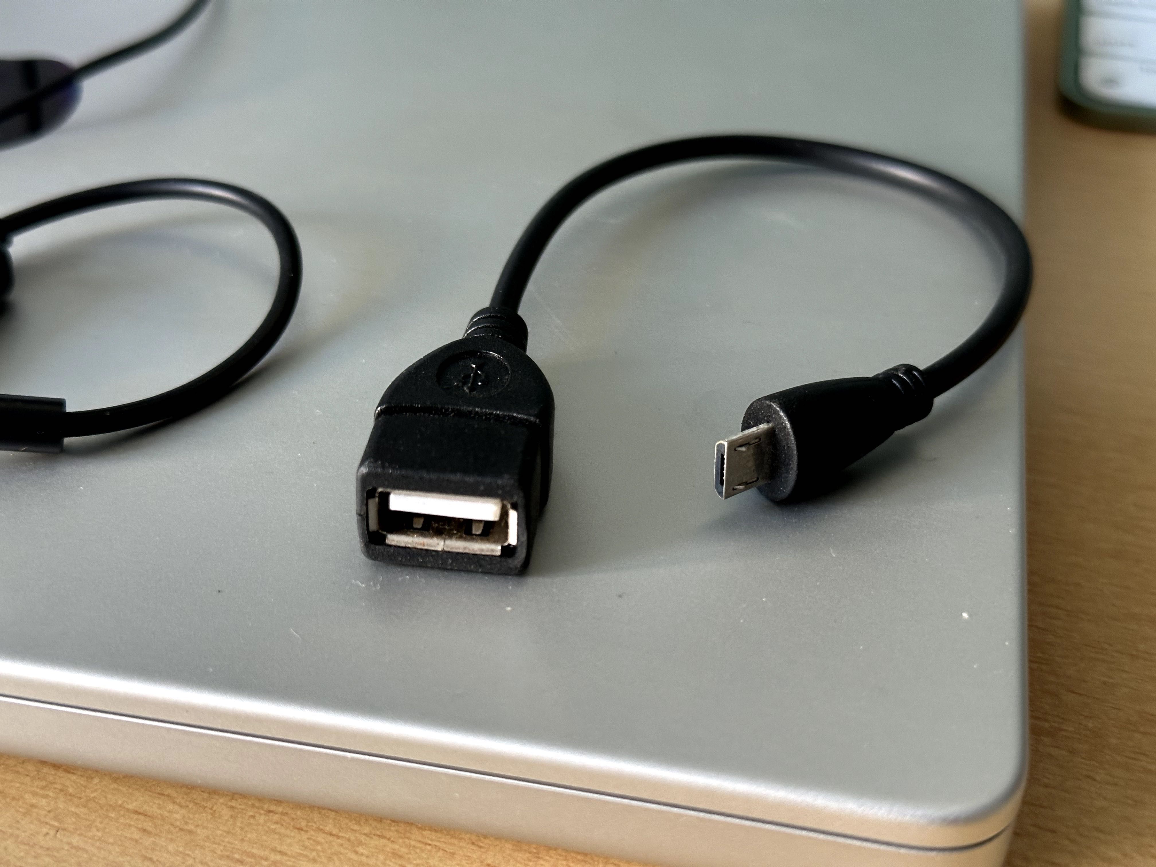 Кабель micro USB - USB мама + аудіо розгалужувач