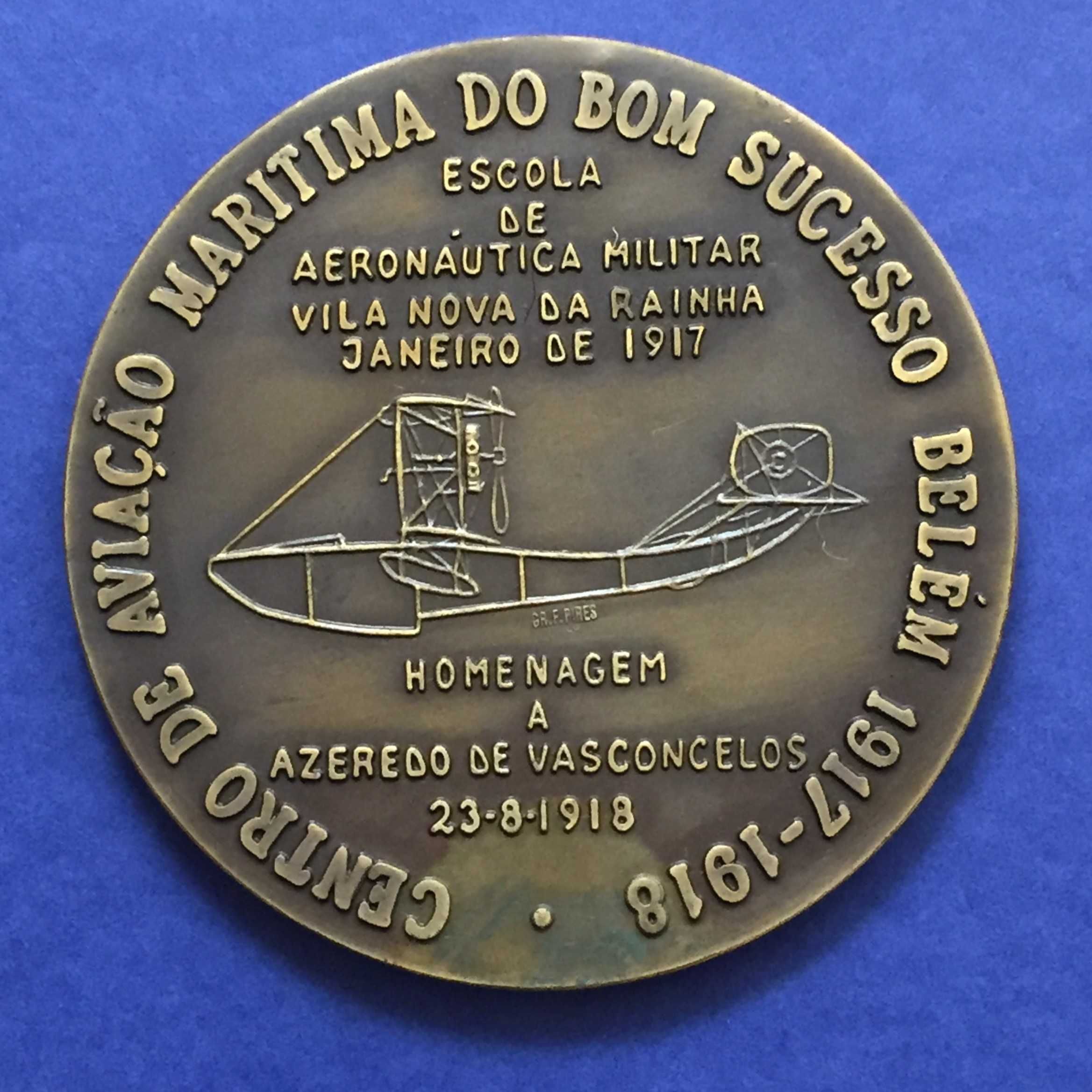 1º. Hidroavião Português 1917:1918 - medalha - 80mm