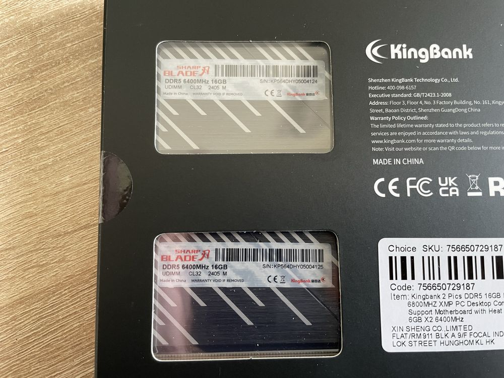 Пам’ять KingBank DDR5 6400mhz CL32 - 32 Gb. нова