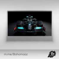 Plakat 100x70 bolid Mercedes AMG F1 Team papier kreda 150g prezent