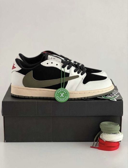 Розпродаж!!! Nike Air Jordan 1x Travis Scott Low OG "Olive" найк джорд