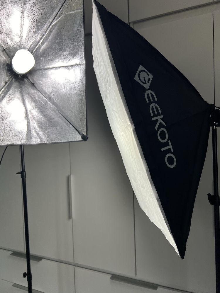 Softbox oświetlenie fotograficzne 2 x CFL 85W 5400K żarówka