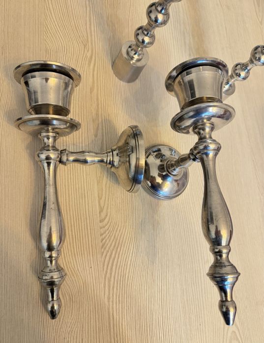 zestaw świeczników w stylu vintage