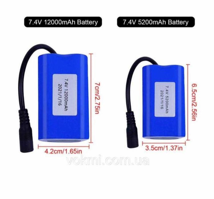 Батарея аккумулятор для карпового кораблика 7.4v 12v 5200-20000