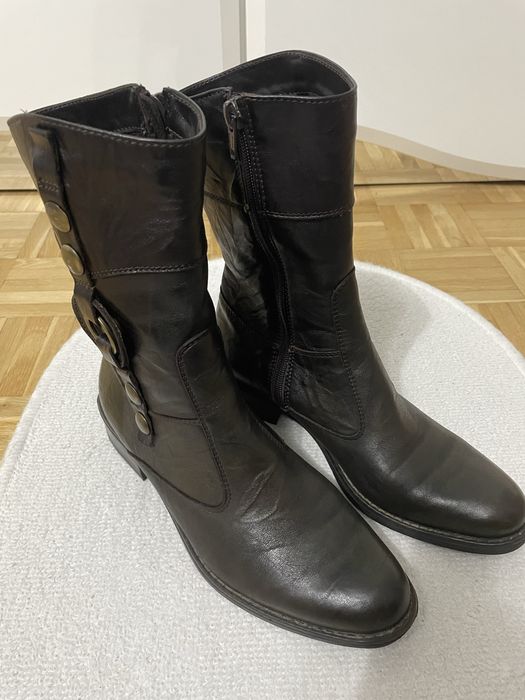 Skórzane botki kowbojki oozaki 37