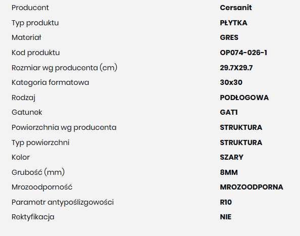 Płytki gres OpocznoHYPERION H9 29,7x29,7   27m2