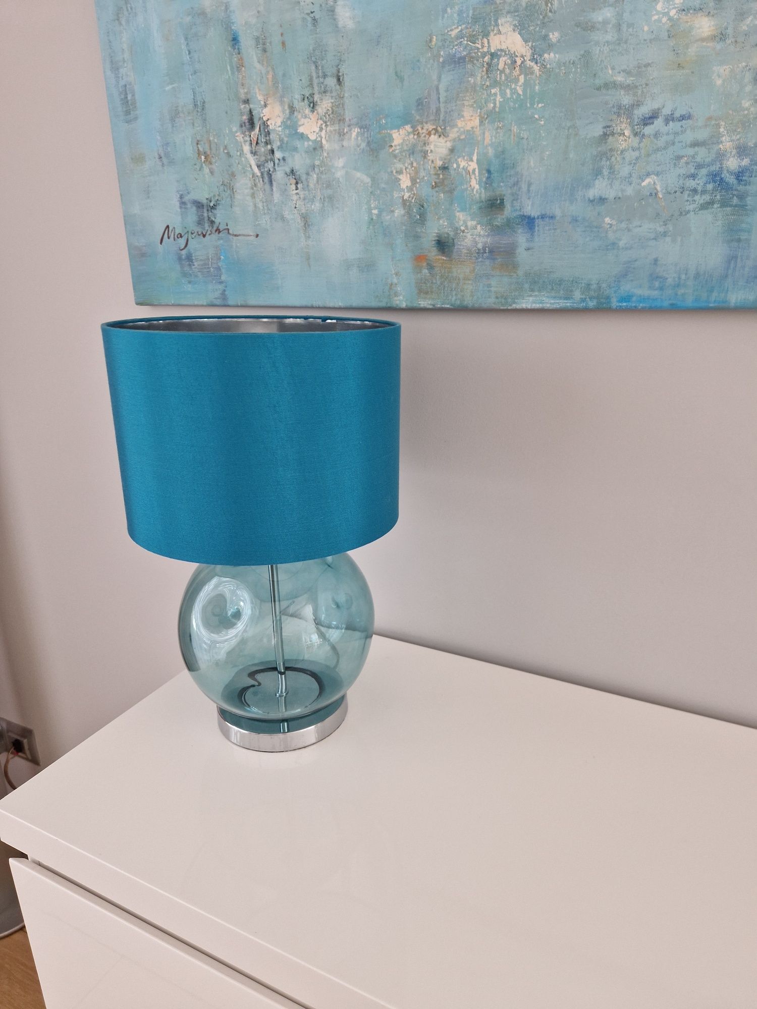 Lampa stołowa Lampka nocna turkusowa