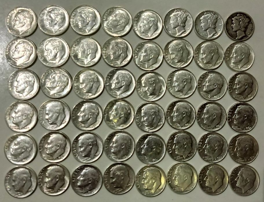 Продам серебряные американские даймы