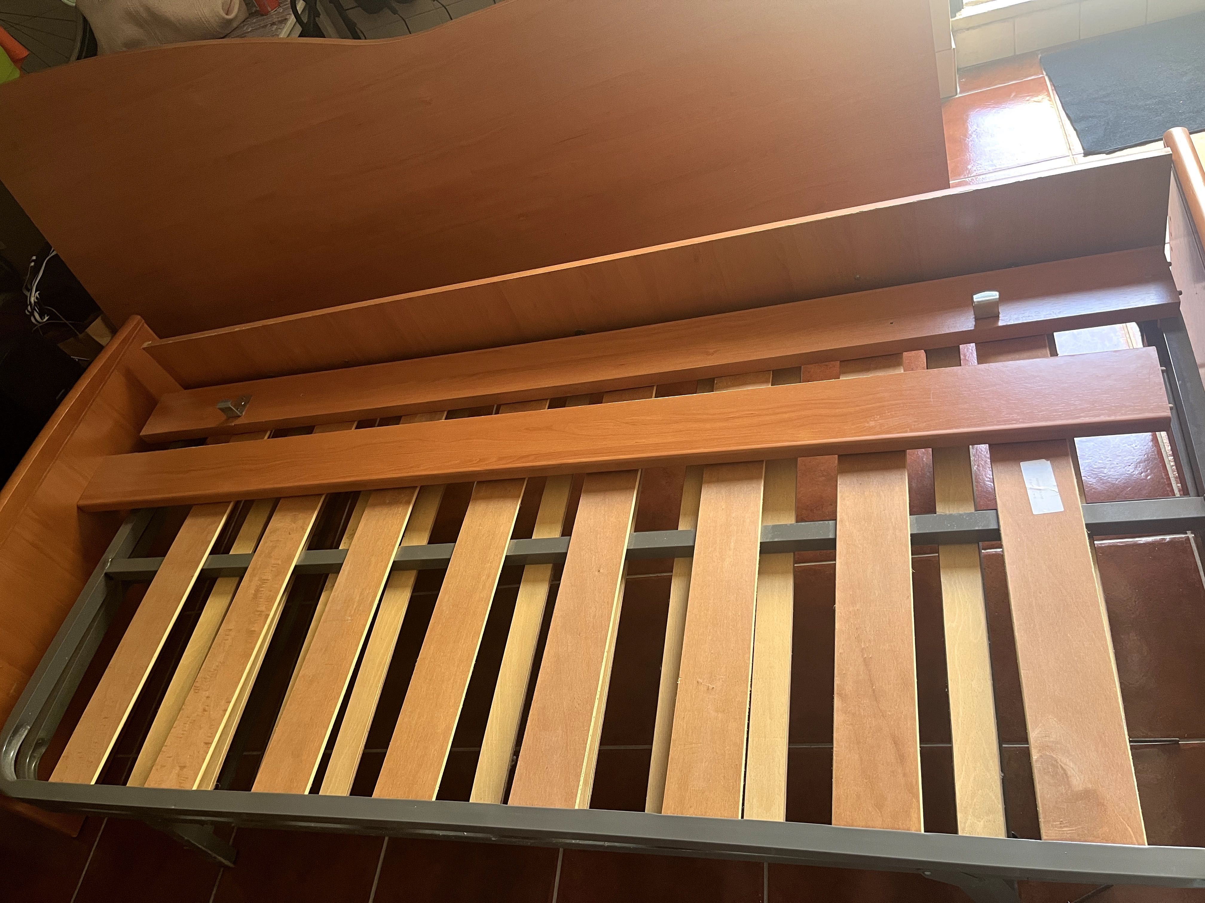 Cama de solteiro dupla c/ gavetão, 2 estrados, oferta de colchão