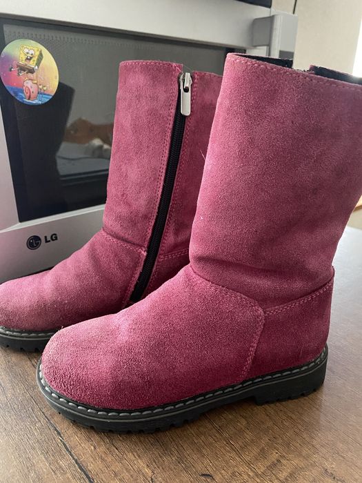 Зимові сапожки для дівчинки натуральна замша сапоги