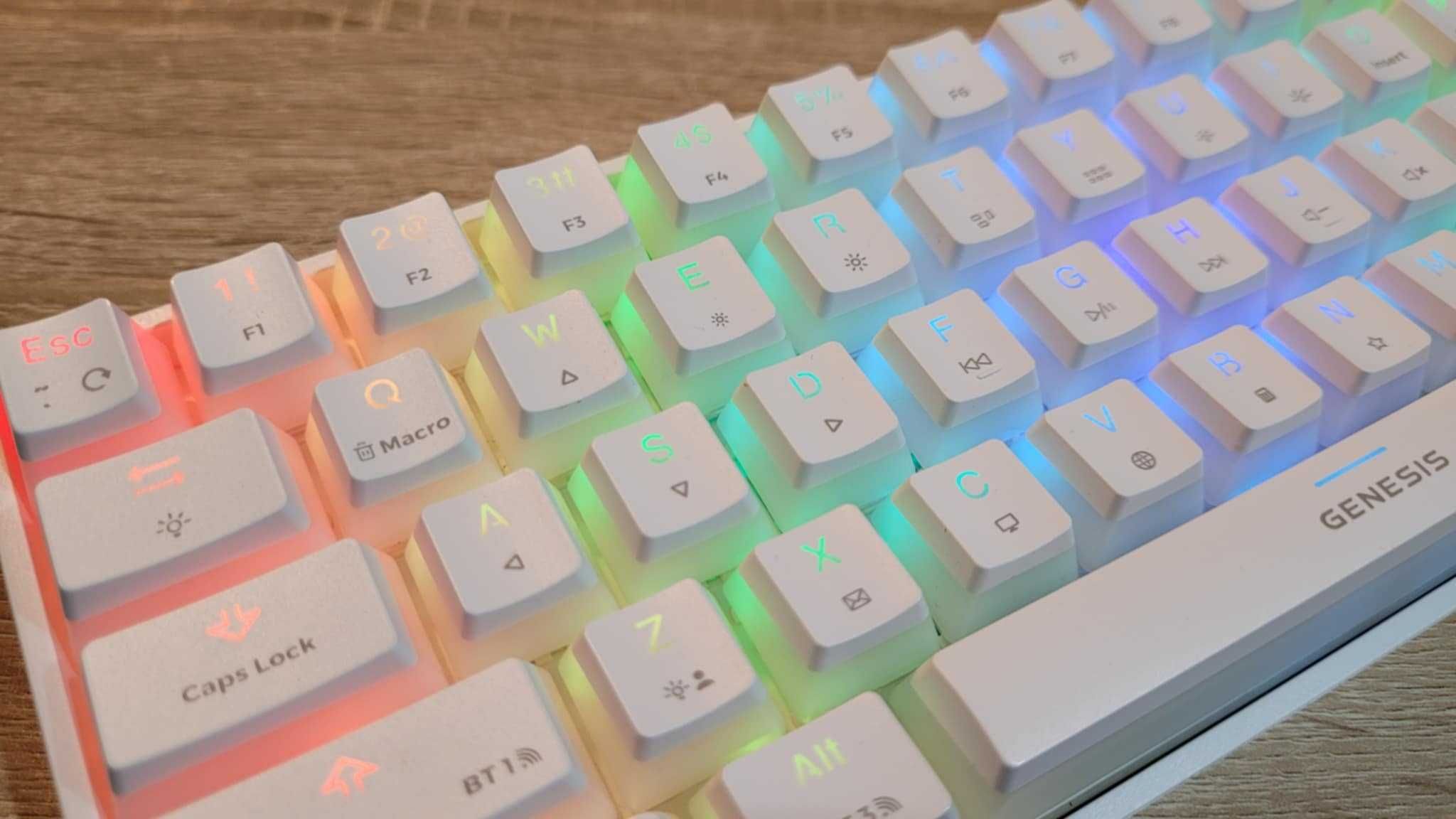 Klawiatura Genesis Thor 660 White – Gateron Red, RGB, 60% – jak nowa