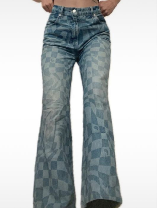 jeansy spodnie proste z wysokim stanem