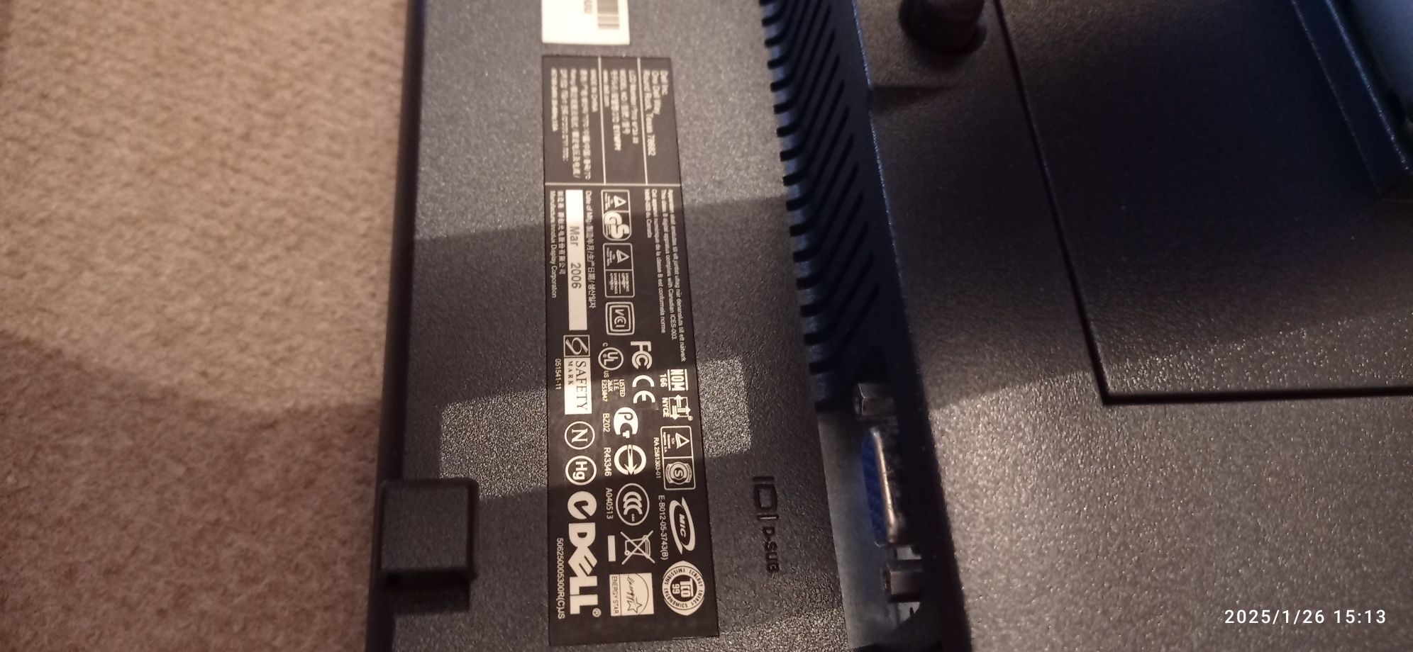 Monitor Dell 19 + kable