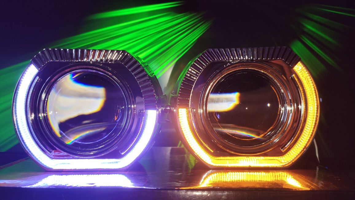 Bi led лінзи 3Дюймові з масками 6000к h4-h7 55-67Вт. 2Чіпові