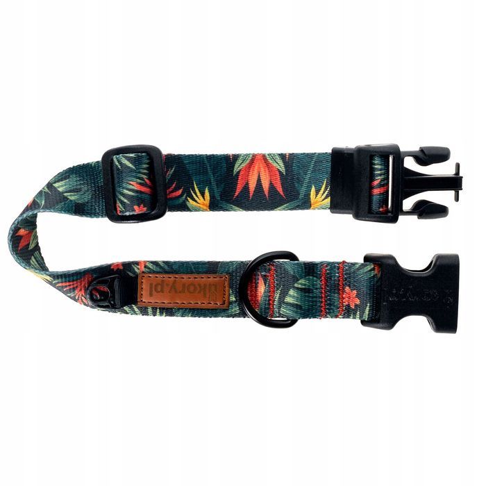 regulowana obroża dla psa kundelka beagle s/m 20 mm  zielona we wzory