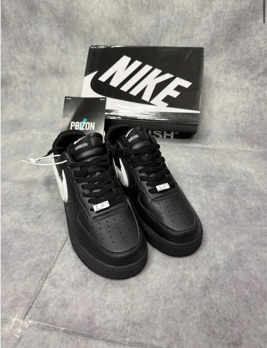 +ПОДАРУНОК‼️Кросівки Чоловічі Nike Air Force x Ambush (Чорні),амбуш,на