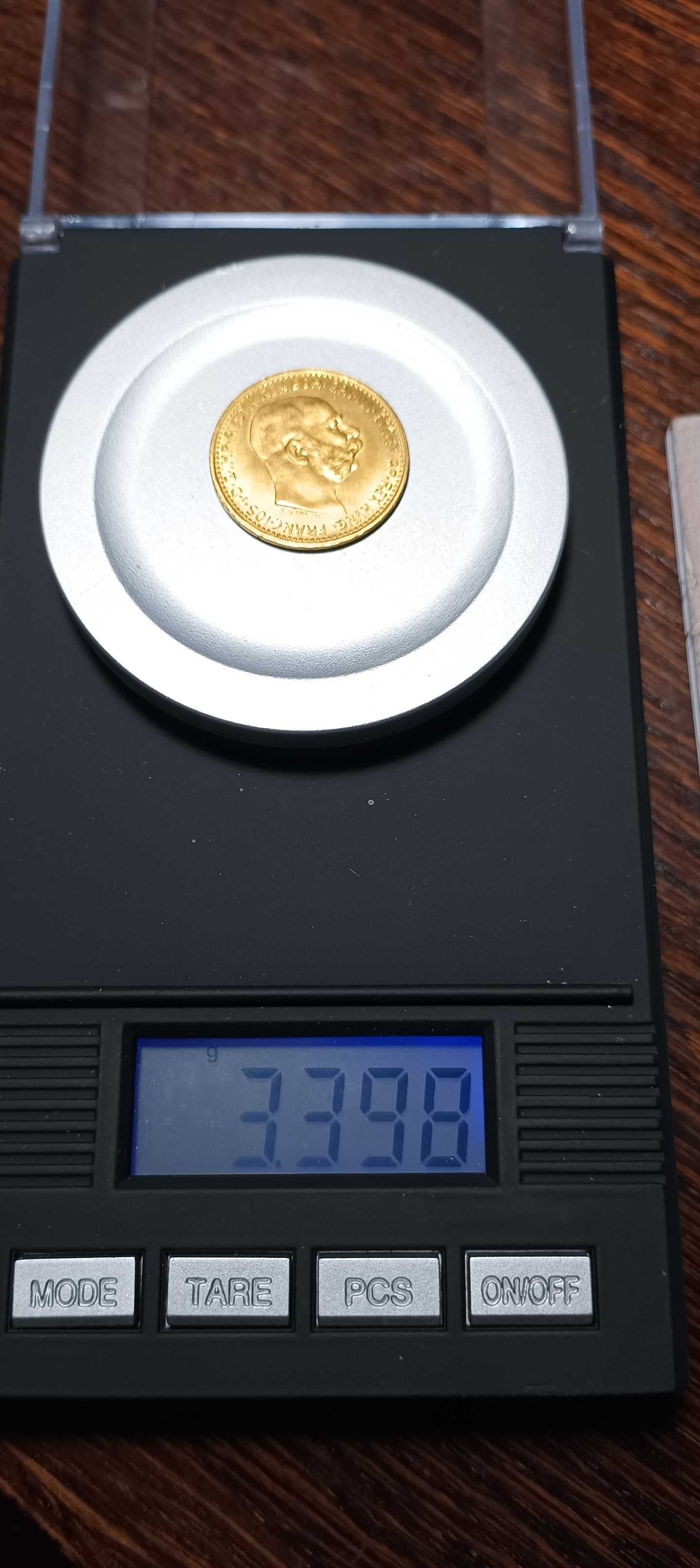Złote monety 10 koron Austria - Oryginalne - 5 sztuk