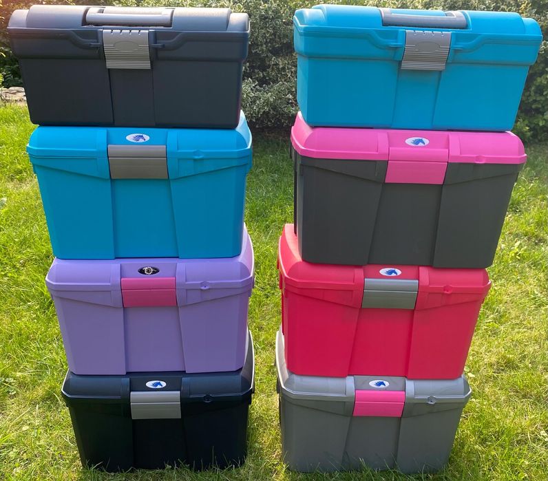 Skrzynka na szczotki dla konia koni Premium - ciemno granatowa