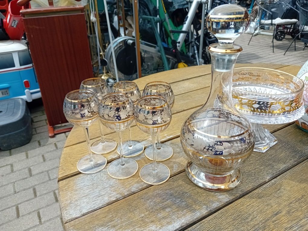 Karafka z kieliszkami kryształowa szlif