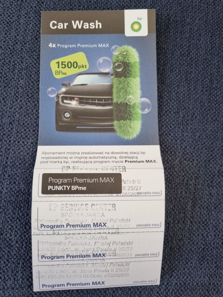 karnet bp premium max 4mycia