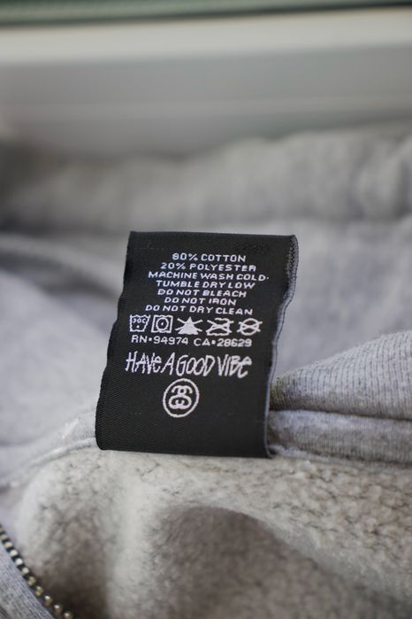 Rare Stussy 8 Ball Checker Pattern Zip Hoodie Usa