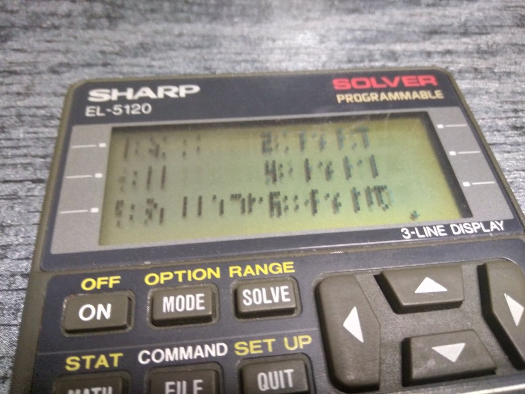Antyczny kalkulator naukowy Sharp EL - 5120 Solver Vintage