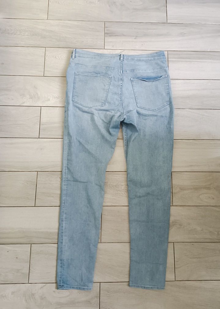 Jeansy H&M wysoki stan 48 elastyczne wąskie nogawki Plus size
