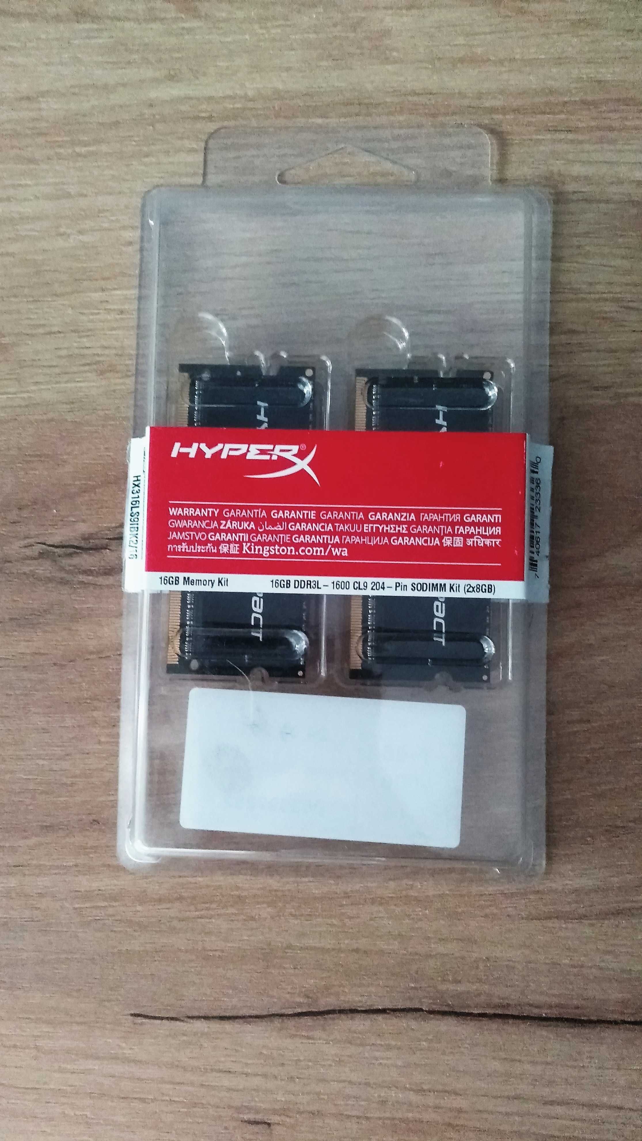 Оперативна пямять HyperX SO-DIMM HX316LS9IBK2/16 2 по 8 гб DDR3L 1600