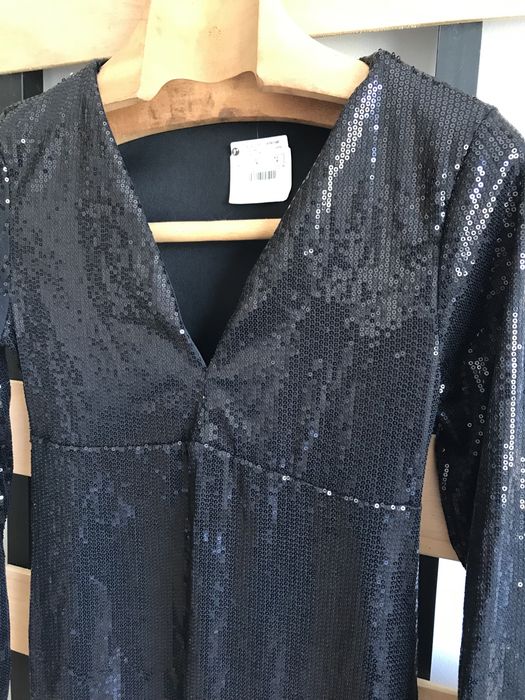 Vestido de festa de paetes preto