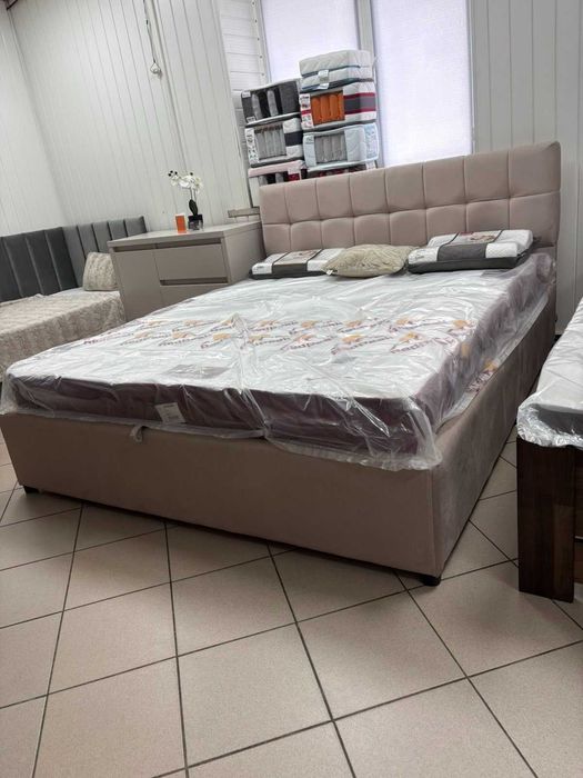 Ліжко з підйомним механізмом, 160х200 см, бежеве