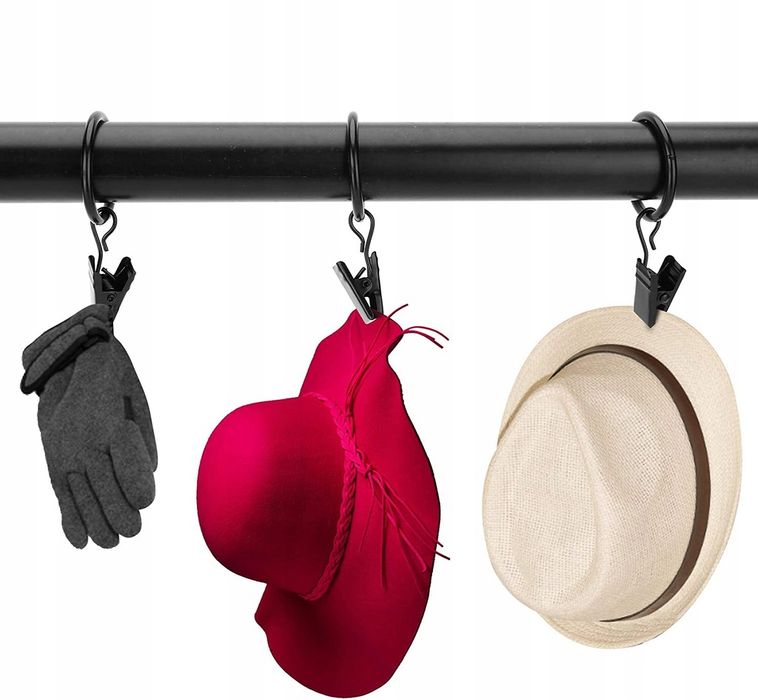 KÓŁKO z żabką metalowe na karnisz czarne 10szt 3cm