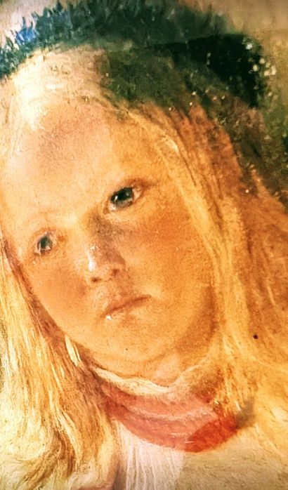 obraz Dziewczynka z bukietem ziół