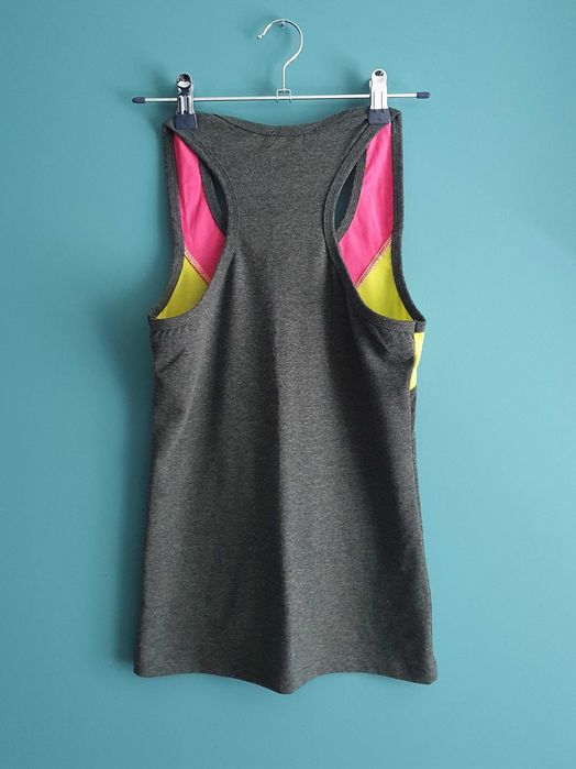 Szary top koszulka sportowa treningowa damska