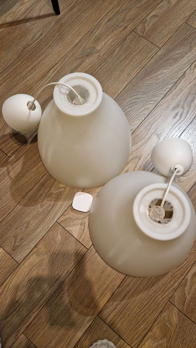 Lampy dwie biale ikea melodi żarówki system bezprzewodowy sterowania