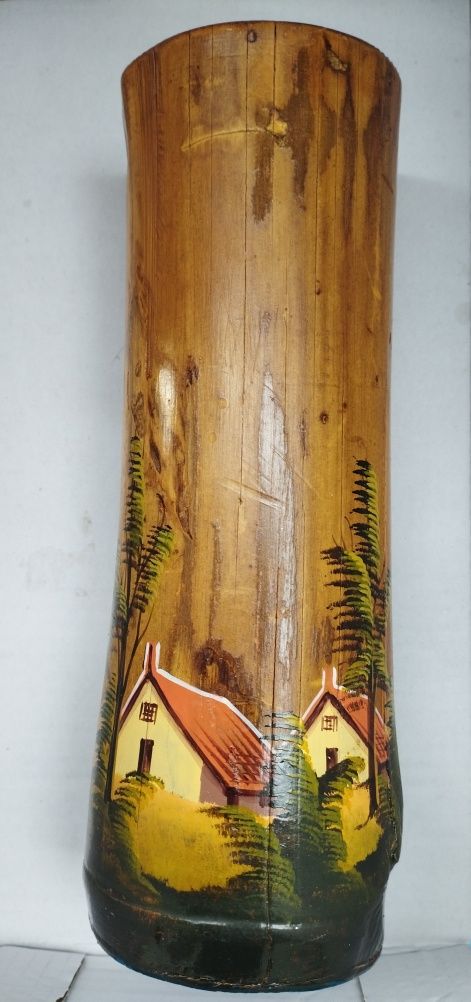 Oryginalny ręcznie malowany indyjski wazon z bambusa