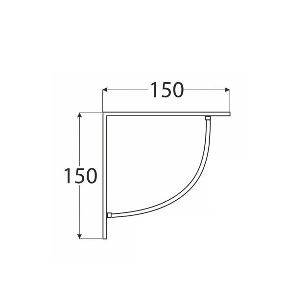 Wspornik z prętem 150x150mm Velano